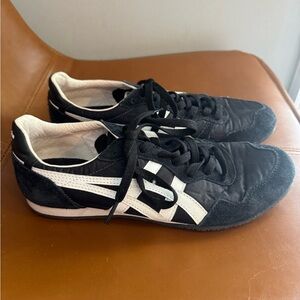 ASICS Onitsuka Tiger Black and White Athletic Shoes.